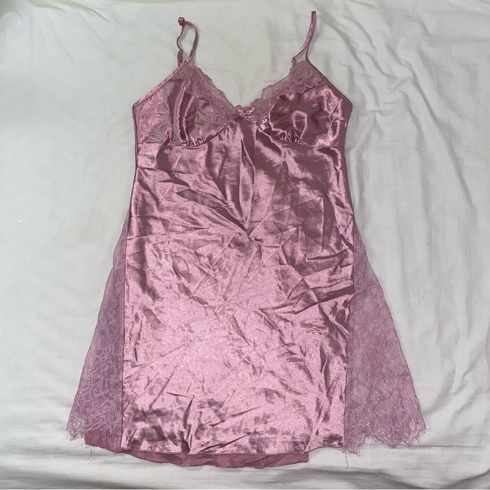 Pink Lace Slip Dress